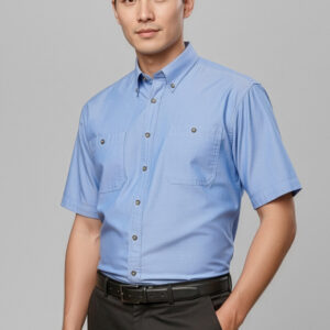Mens Chambray Short Sleeve Shirt