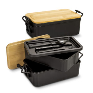 Luncheon Expandable Lunch Box (129234) - Natural/Black