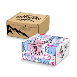 Die Cut Box with Locking Lid - 130x130x65mm (129550) - Natural/Natural