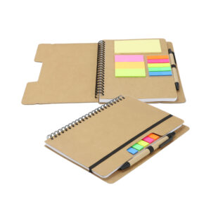 Kraft Notebook with Notes and Flags (129579) - Branding