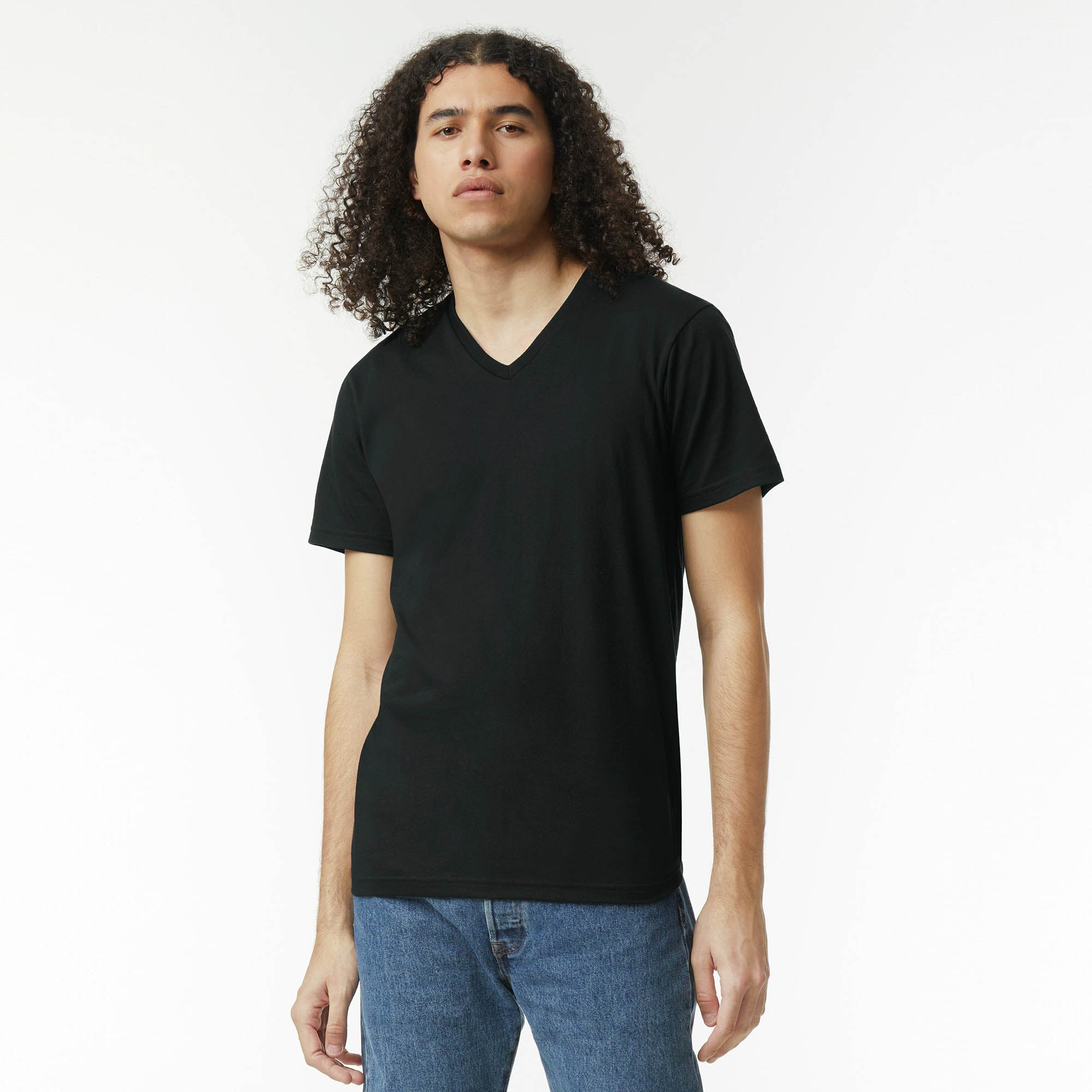 American Apparel CVC Unisex V-neck T-shirt (2006CVC) - Black