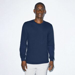 American Apparel Cotton Long Sleeve Fine Jersey T-shirt (2007W) - Navy