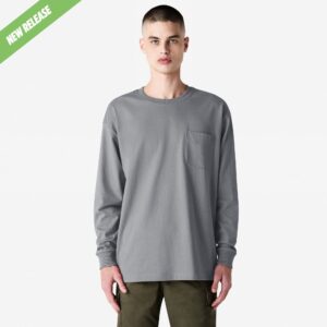 American Apparel Super Heavyweight Long Sleeve T-Shirt with Pocket (9410) - Gravel