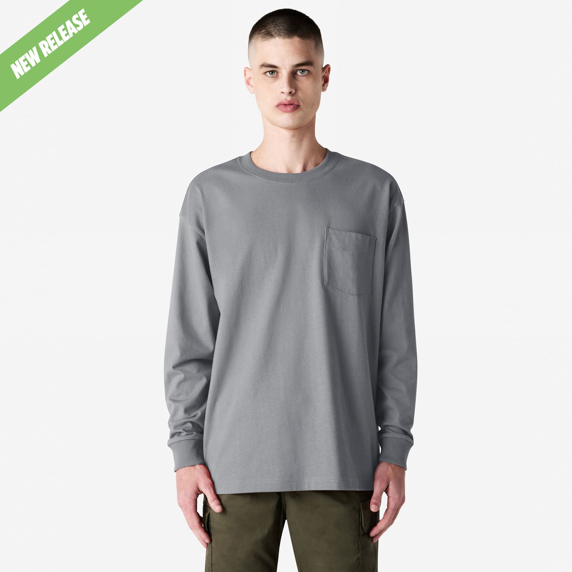 American Apparel Super Heavyweight Long Sleeve T-Shirt with Pocket (9410) - Gravel